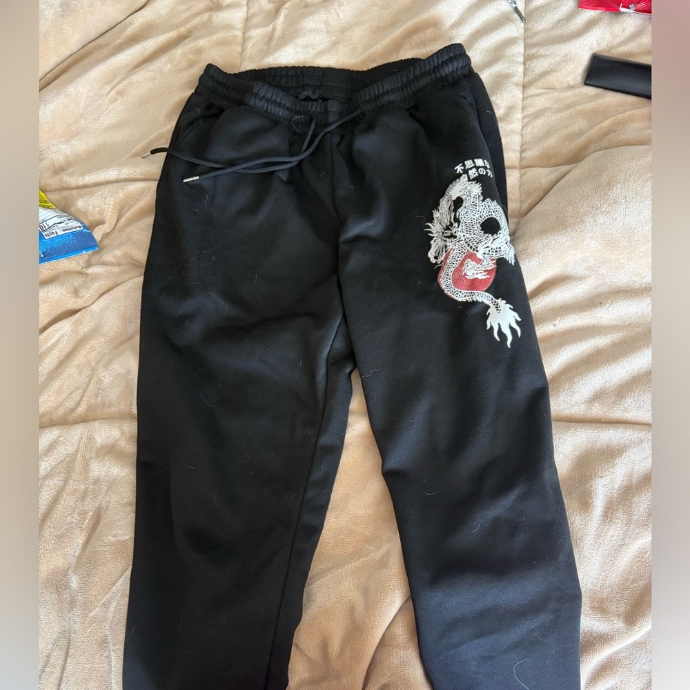 ROMWE Black Textured Joggers